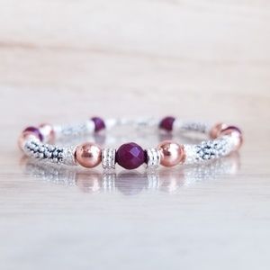 Red Jade Rose Gold Bracelet